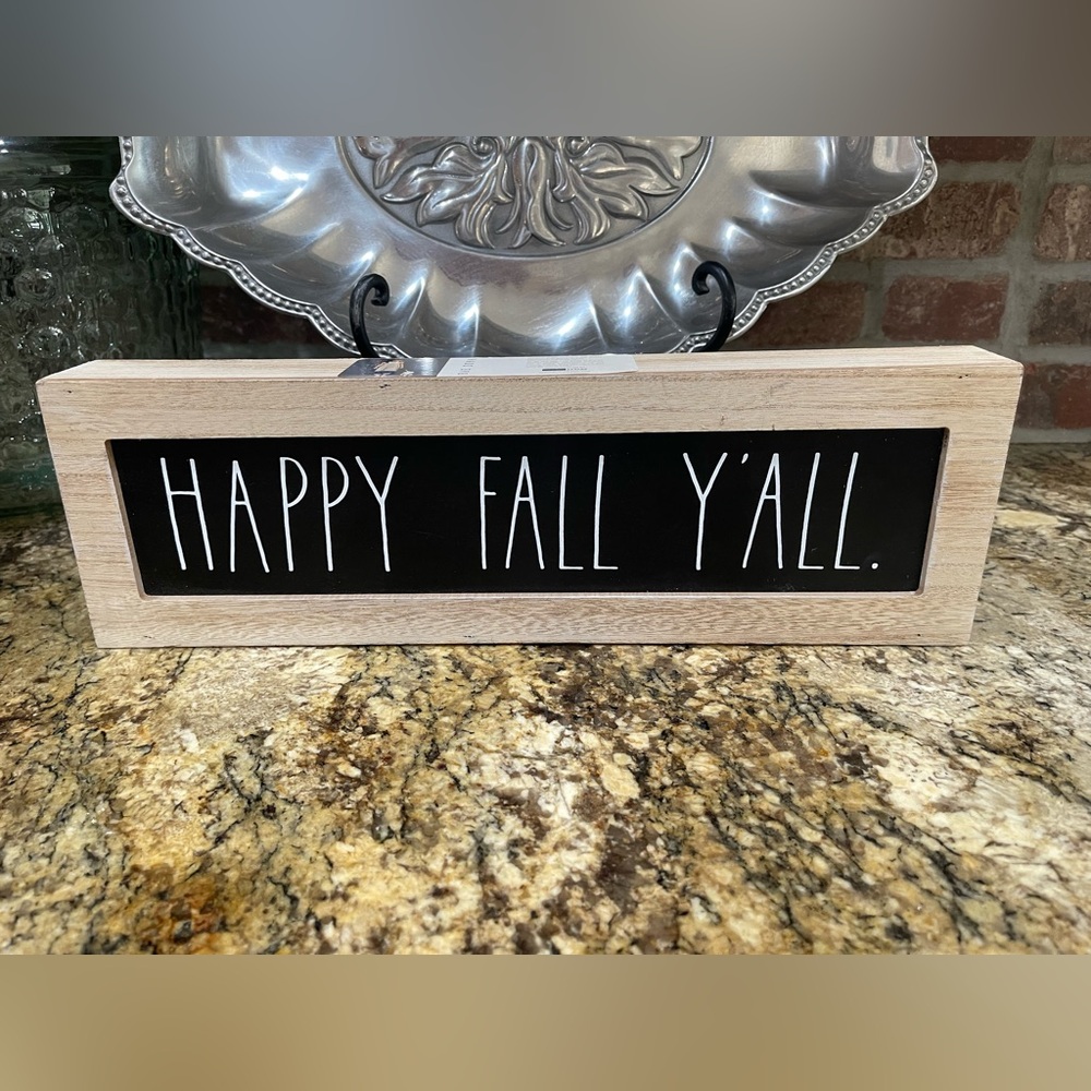Rae Dunn Happy Fall Y’all freestanding wood sign - Brand new